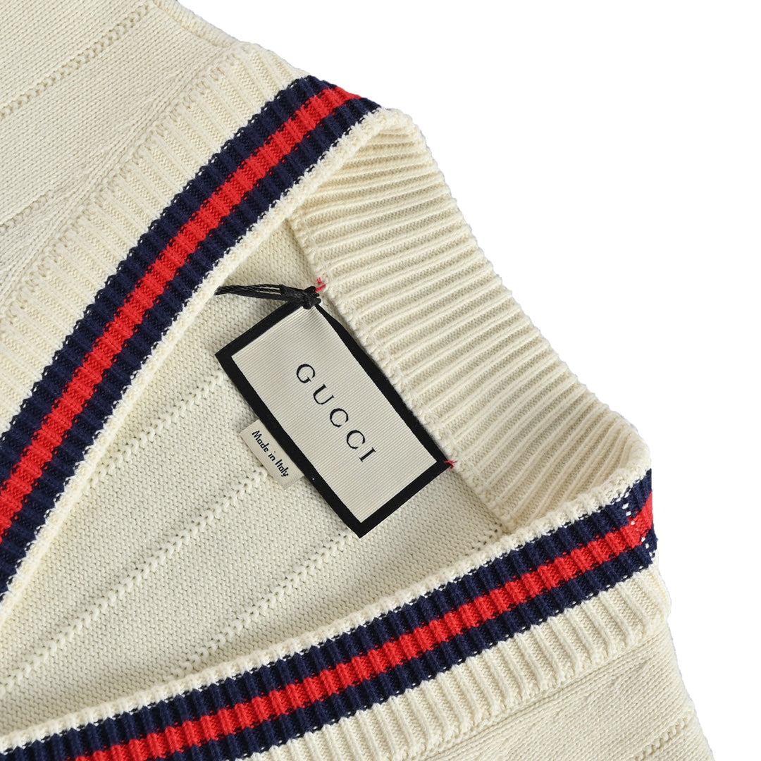 Pull cardigan creux en tricot Double G