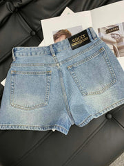 Rhinestone denim shorts