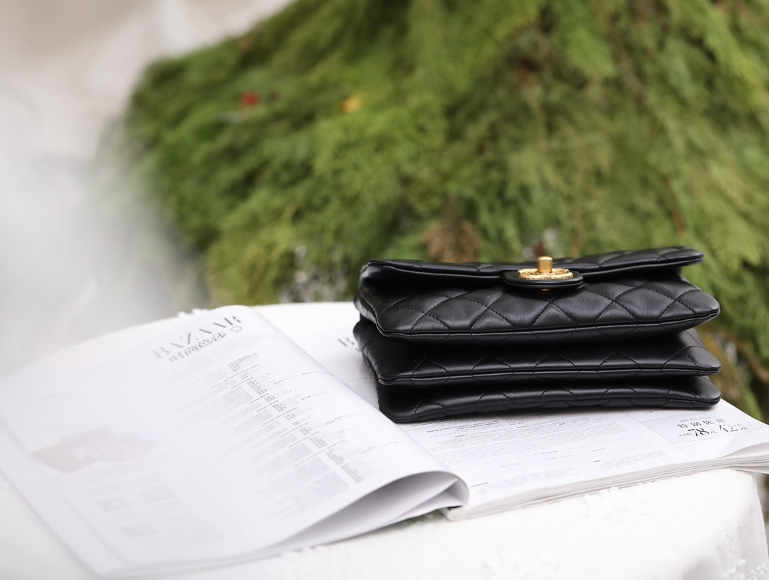 Neues Modell verstellbare Schnalle Flap Bag schwarz