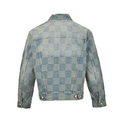 veste en jean à damier