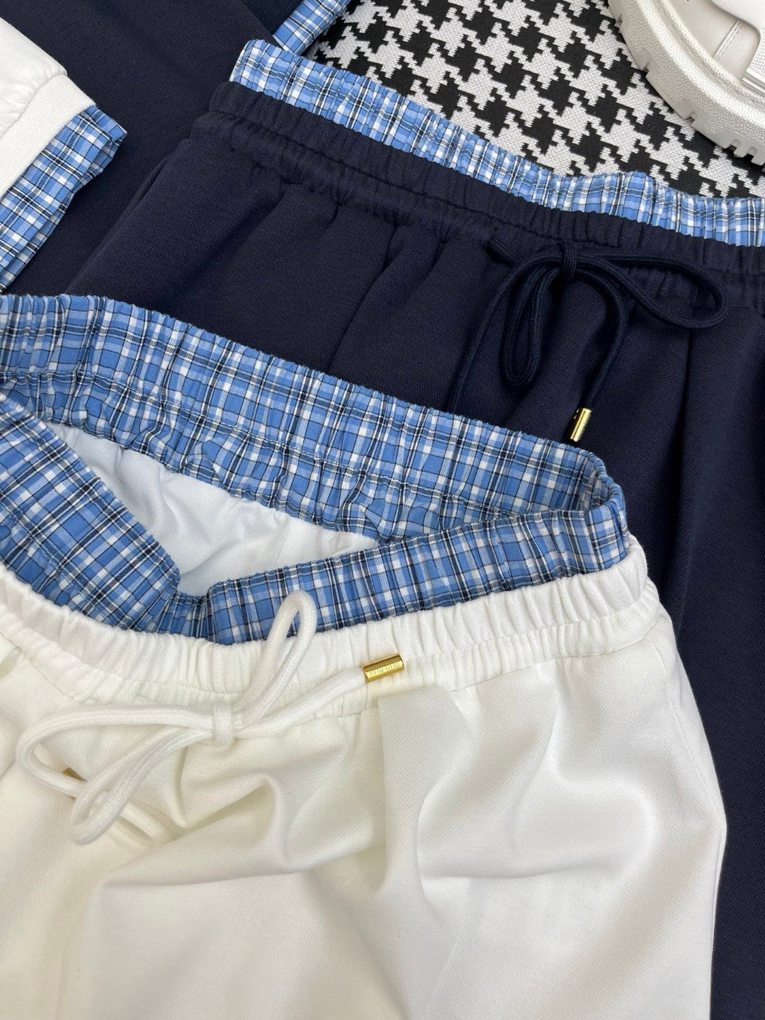 Gingham-Trimmed Polo Co-ord Sets