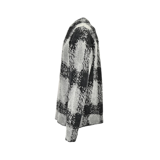 pull en mohair à carreaux