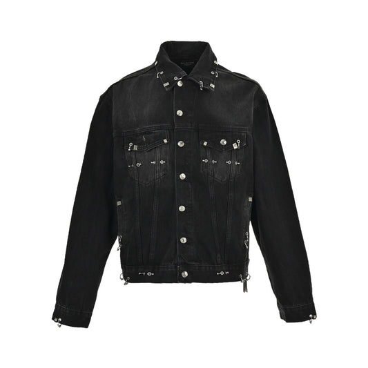 Jeansjacke mit Nietendurchbruch und Feuerzehe