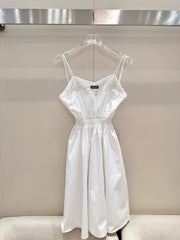 Lace-Trimmed Satin Slip Dress