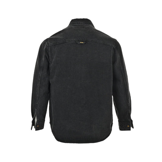 veste en jean à poche gaufrée