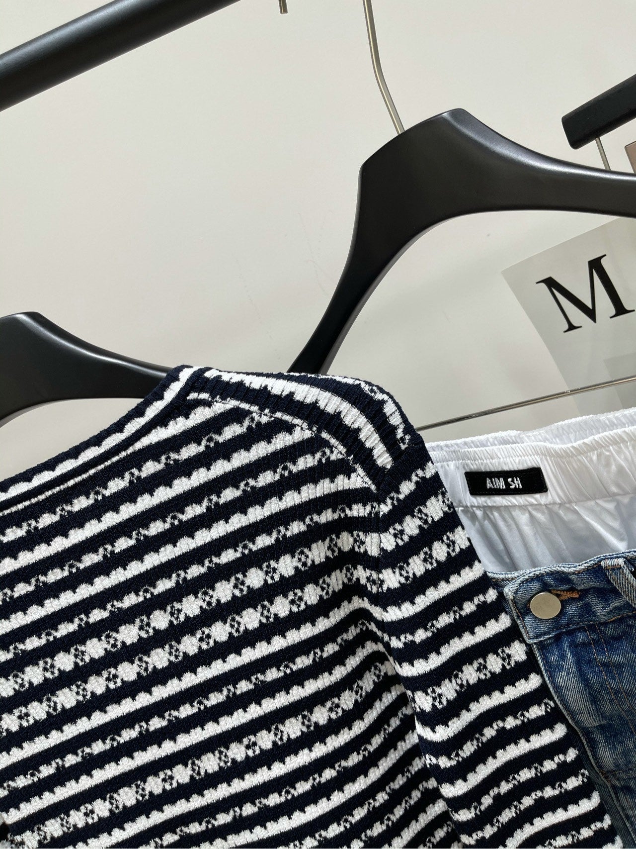 Monogram-Striped Knit Cardigan