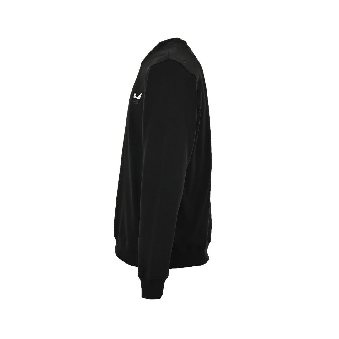 Sweatshirt mit aufgestickten Augen des kleinen Monsters und Rundhalsausschnitt