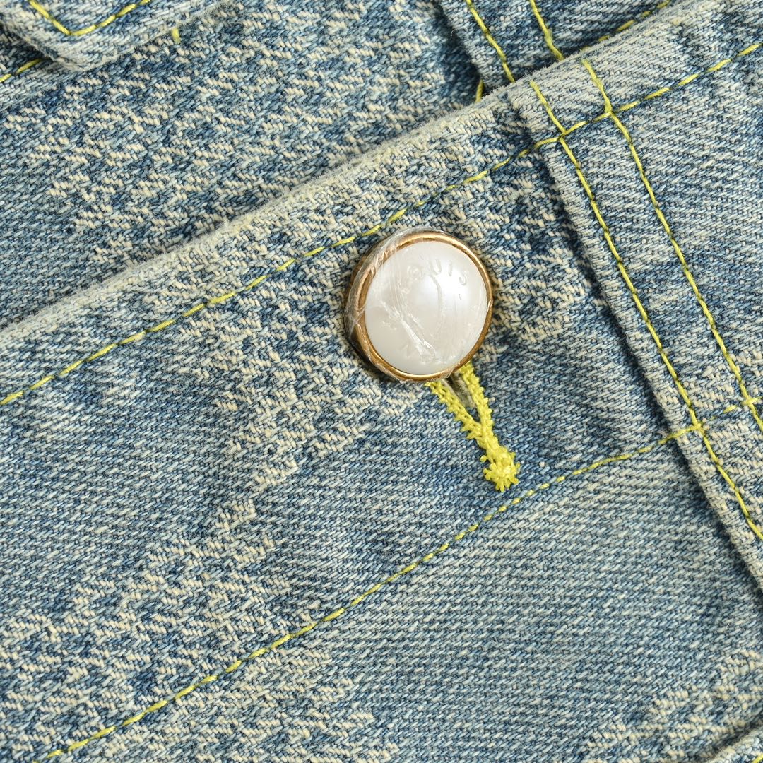 Jeansjacke mit Schachbrettmuster