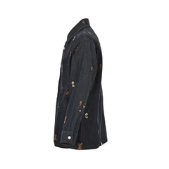 Veste en jean presbyte entièrement brodée