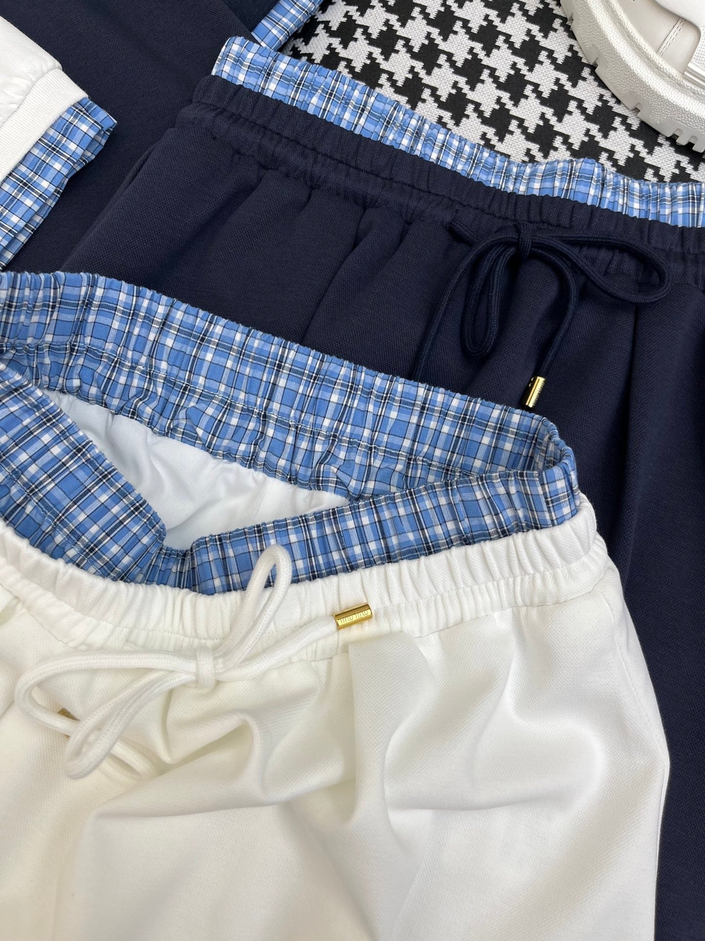 Gingham-Trimmed Polo Co-ord Sets