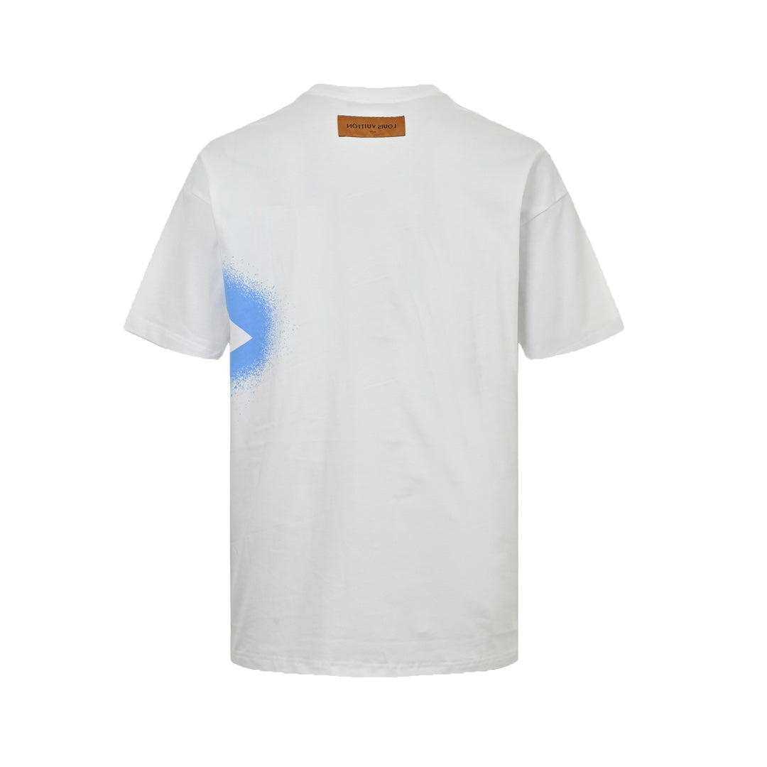 Kurze Ärmel mit vierblättrigem Kleeblatt-Kreuz-Print im Inkjet-Druckverfahren 