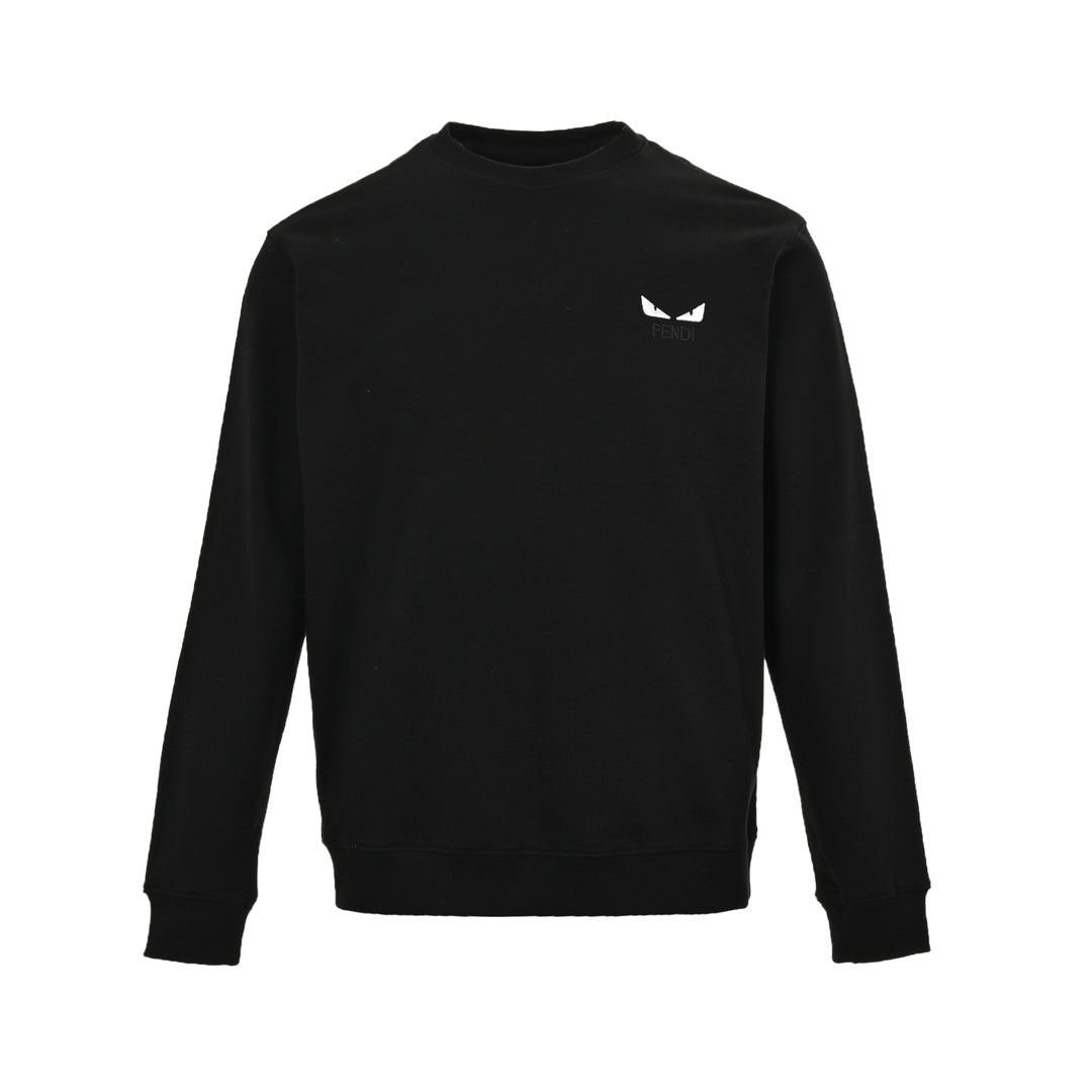 Sweatshirt mit aufgestickten Augen des kleinen Monsters und Rundhalsausschnitt