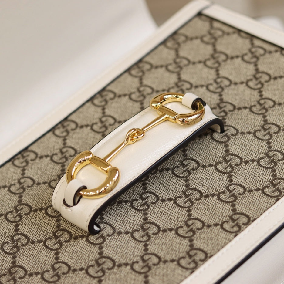 Horsebit 1955 Umhängetasche GG Supreme/Weiß