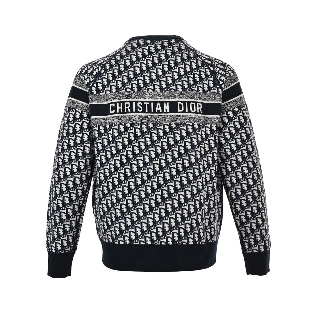 Wendbarer Rundhalsausschnitt aus Jacquard-Strickkaschmir für Presbyopie