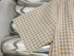 Plaid Shirt Dress with Contrast Collar & Drawstring Waist
