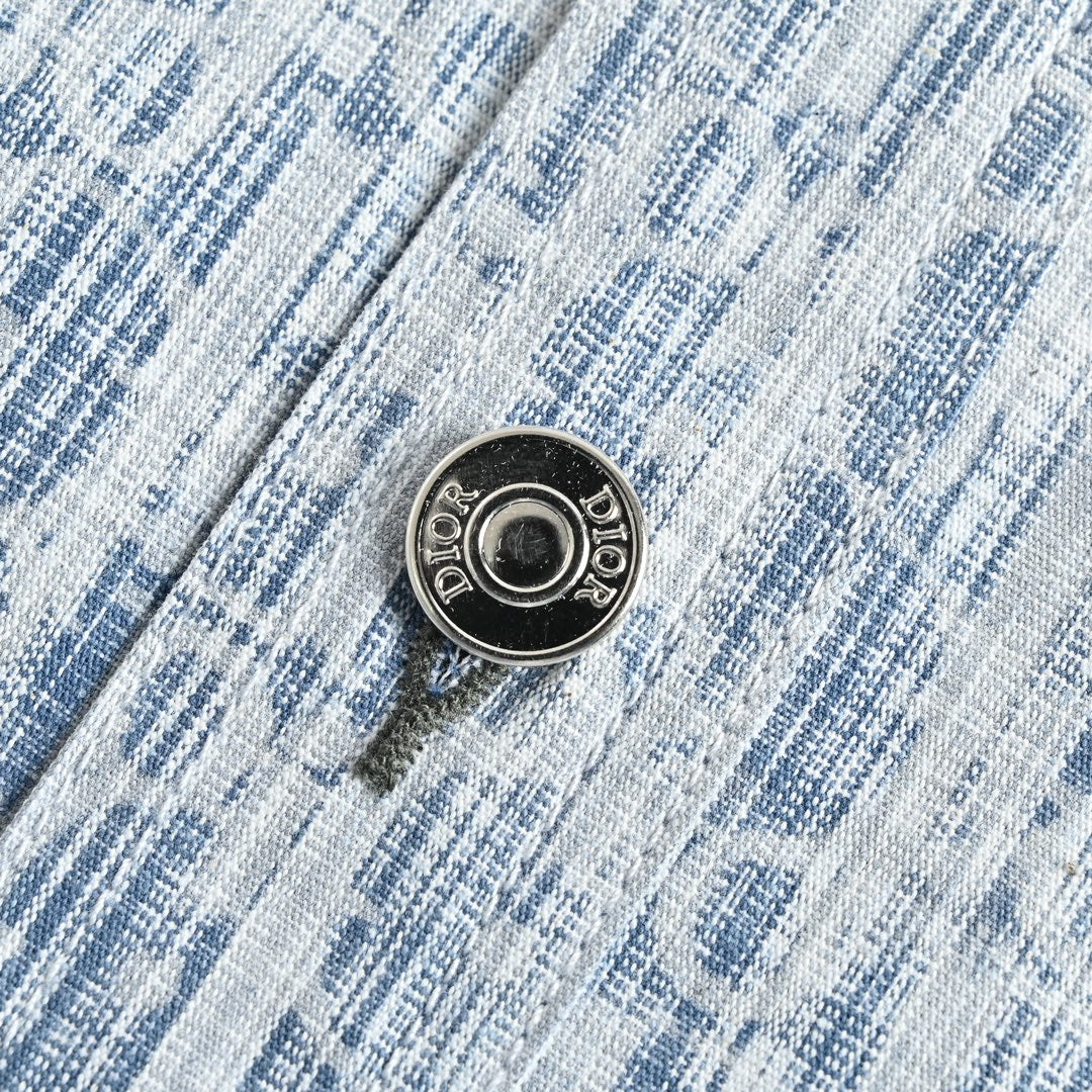 Veste chemise en jean classique à imprimé intégral