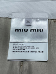 Khaki Mini Skirt with Plaid Hem