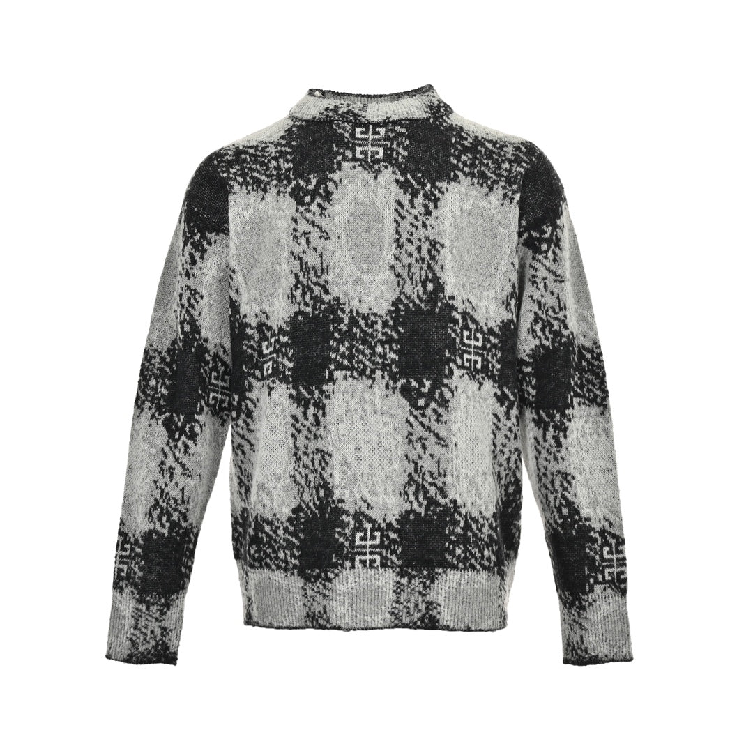 pull en mohair à carreaux