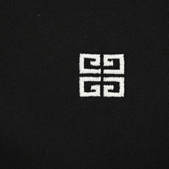 Round neck sweatshirt with embroidered letter logo on front and back