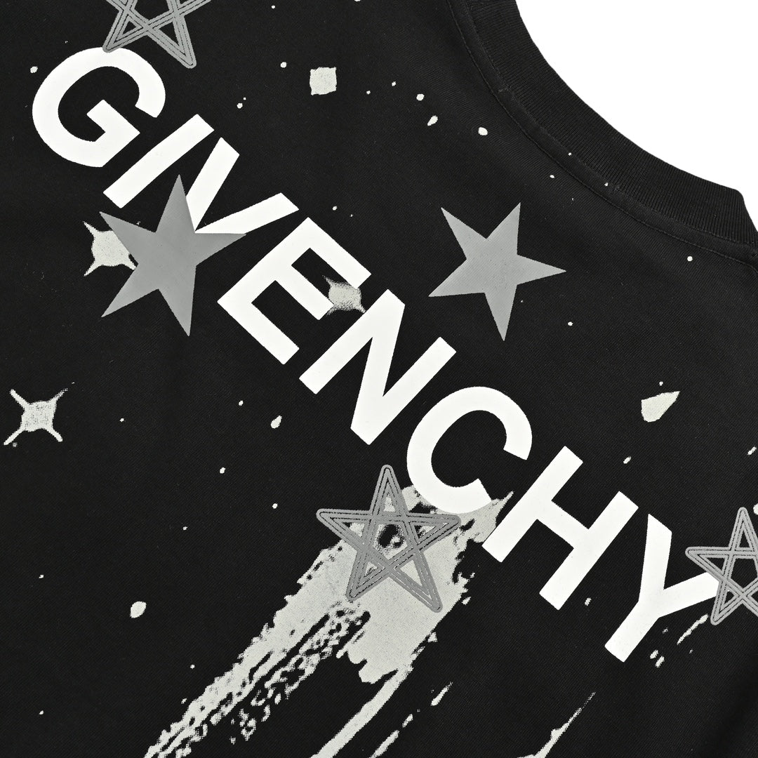 Kurze Ärmel mit Stern- und Buchstabendruck 