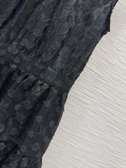 Black Lace Tiered Midi Dress