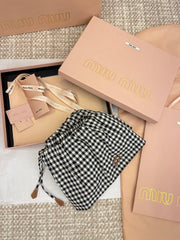 Black & White Gingham Mini Skirt