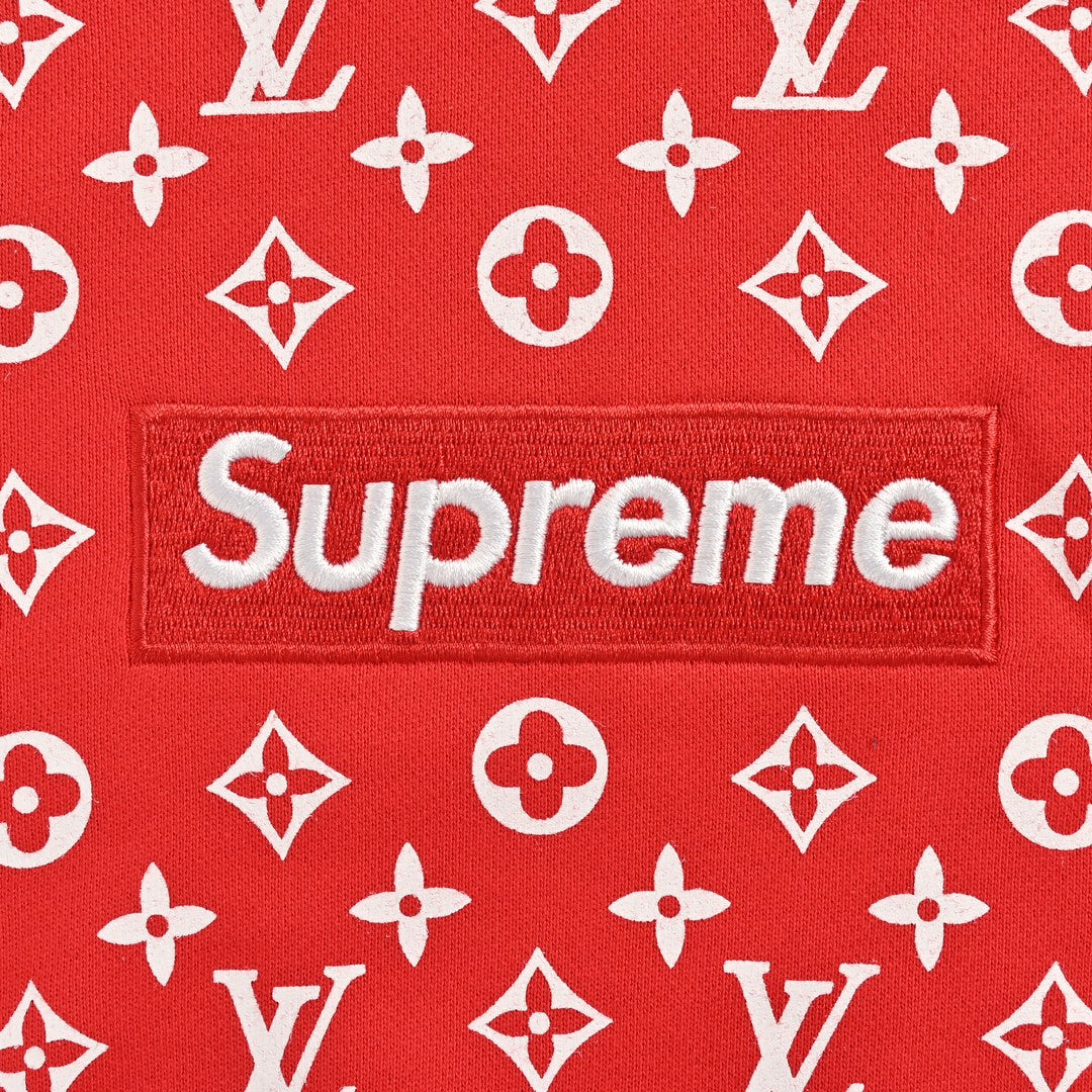 Rotes Kapuzensweatshirt mit Allover-Print für Alterssichtigkeit im Joint-Style