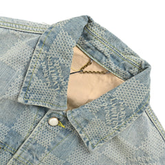 veste en jean à damier