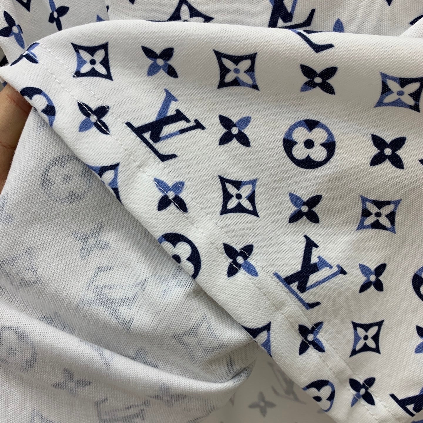 Monogram Off-Shoulder Top with Chain Hardware