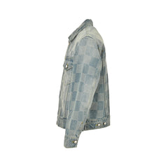 veste en jean à damier