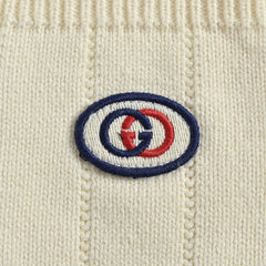 Pull cardigan creux en tricot Double G
