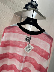 cardigan rayé en tricot à manches longues