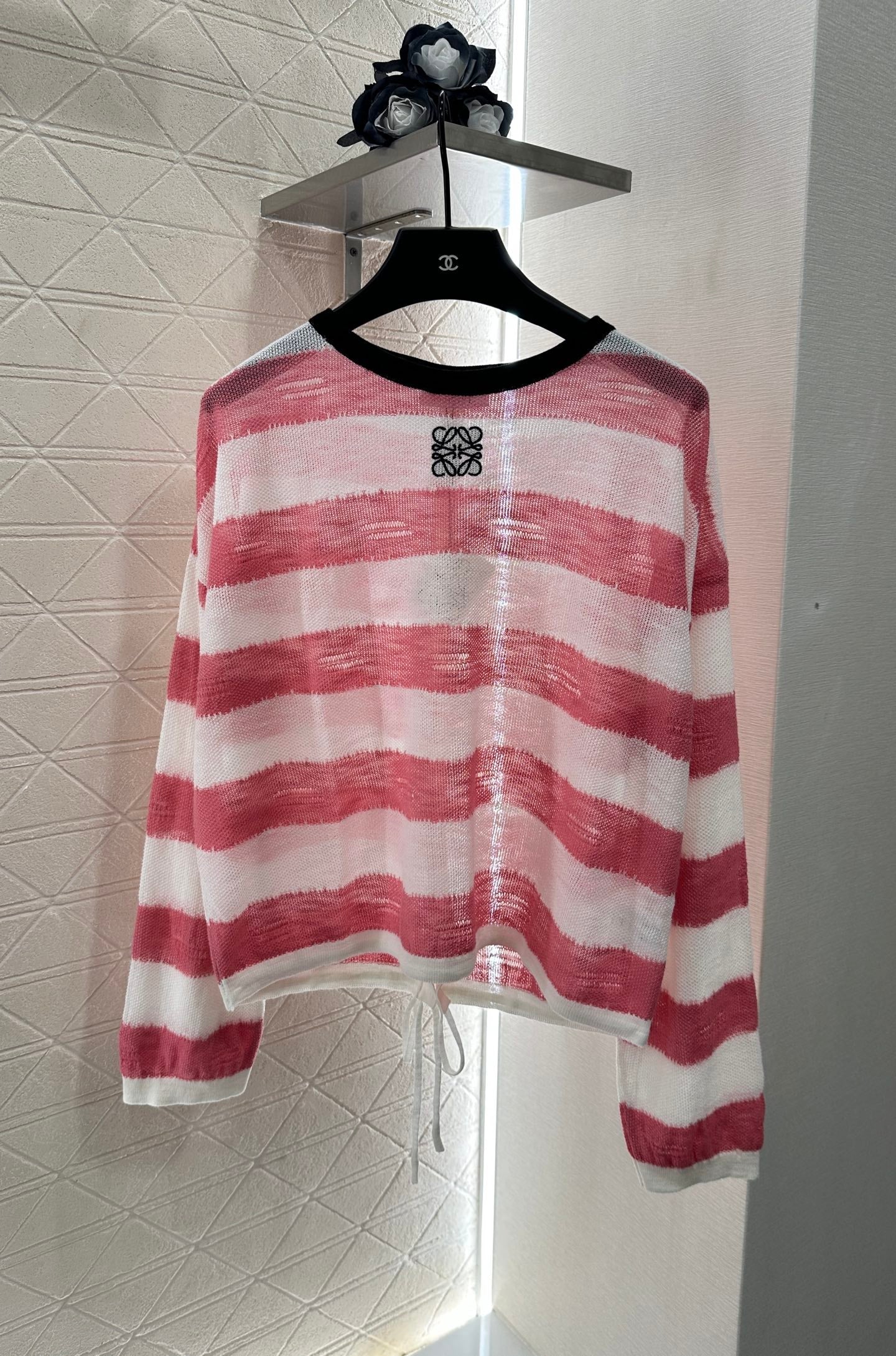 cardigan rayé en tricot à manches longues