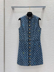 Sleeveless Denim Vest Dress