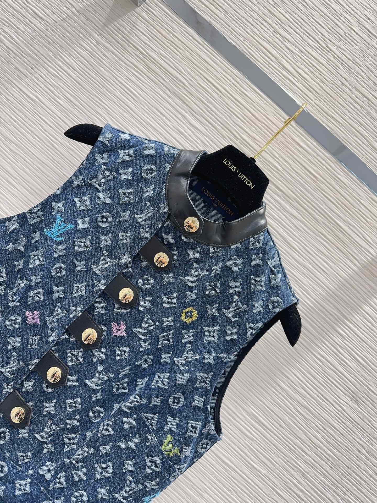 Ärmelloses Jeanswestenkleid