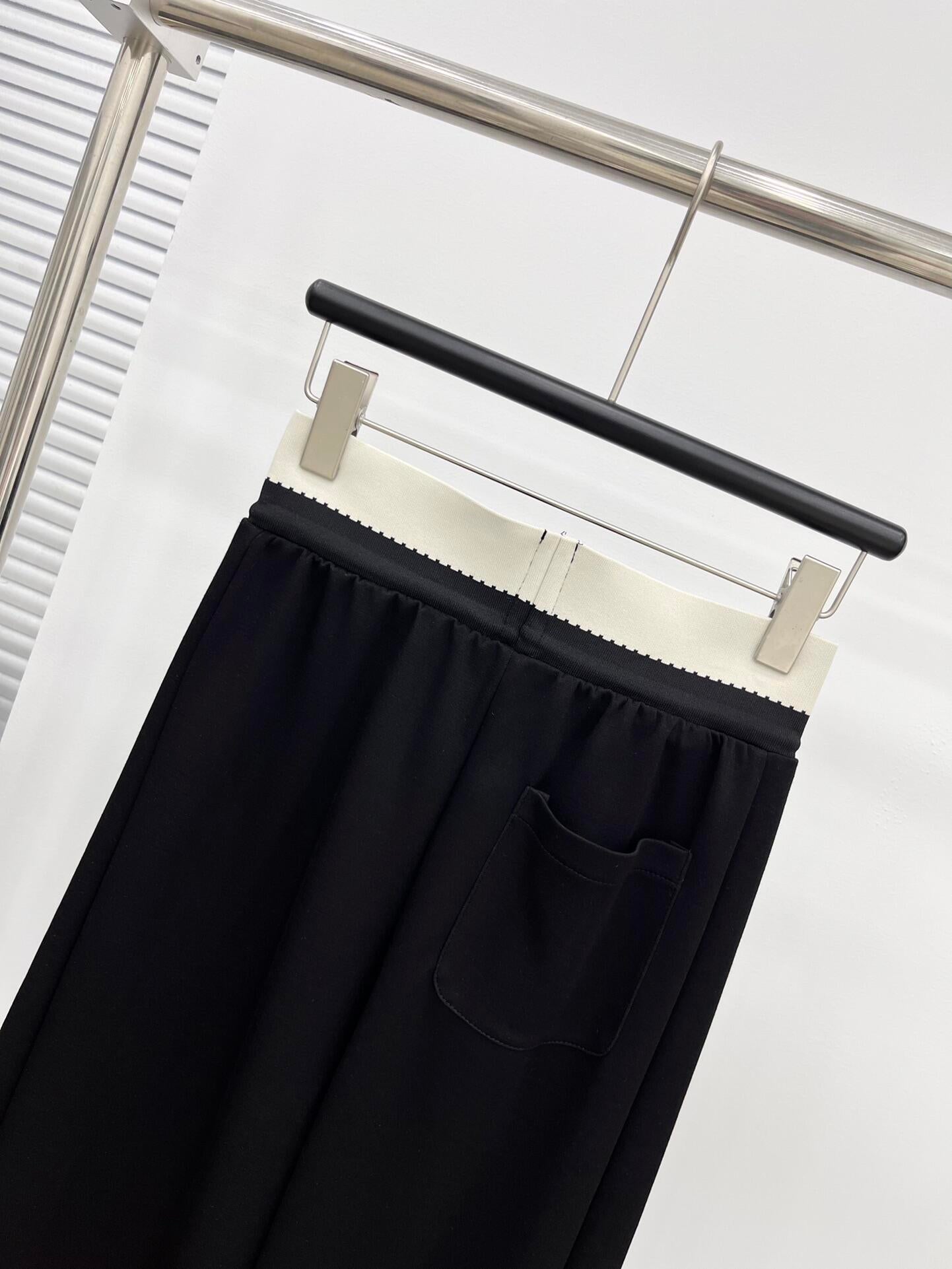 Pantalon décontracté patchwork à sangle élastique