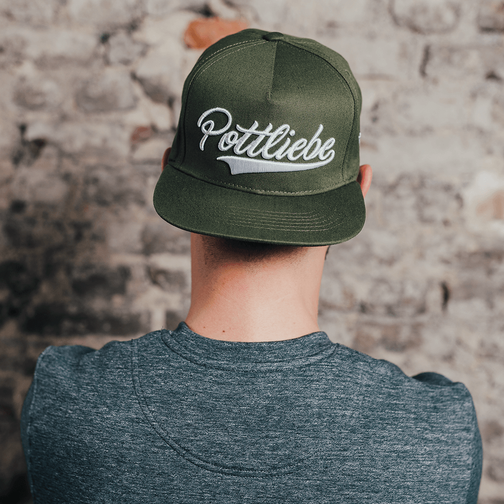 POTTLIEBE Snapback - Oliv Weiß 