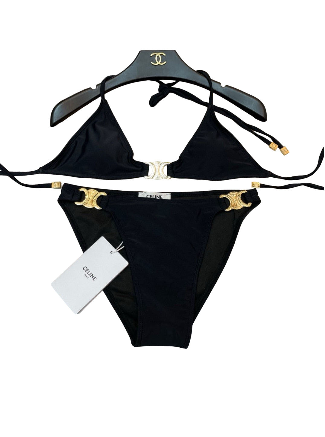 Neuer sexy Bikini-Badeanzug für heiße Mädchen mit großem Metalllogo