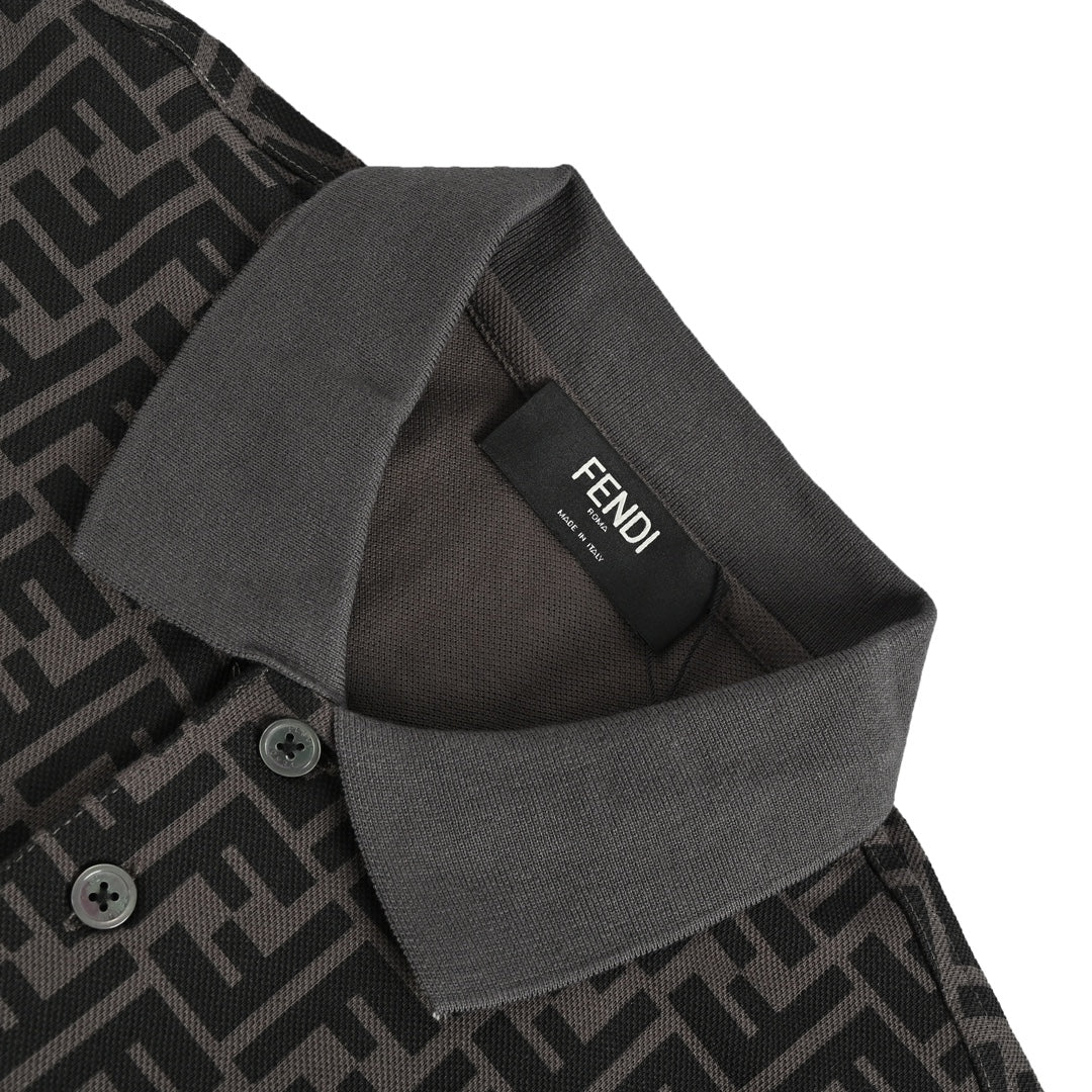 Polo manches courtes imprimé all-over double F