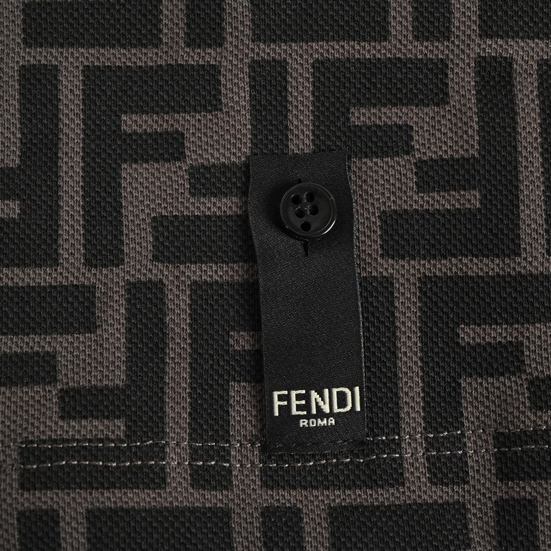 Polo manches courtes imprimé all-over double F