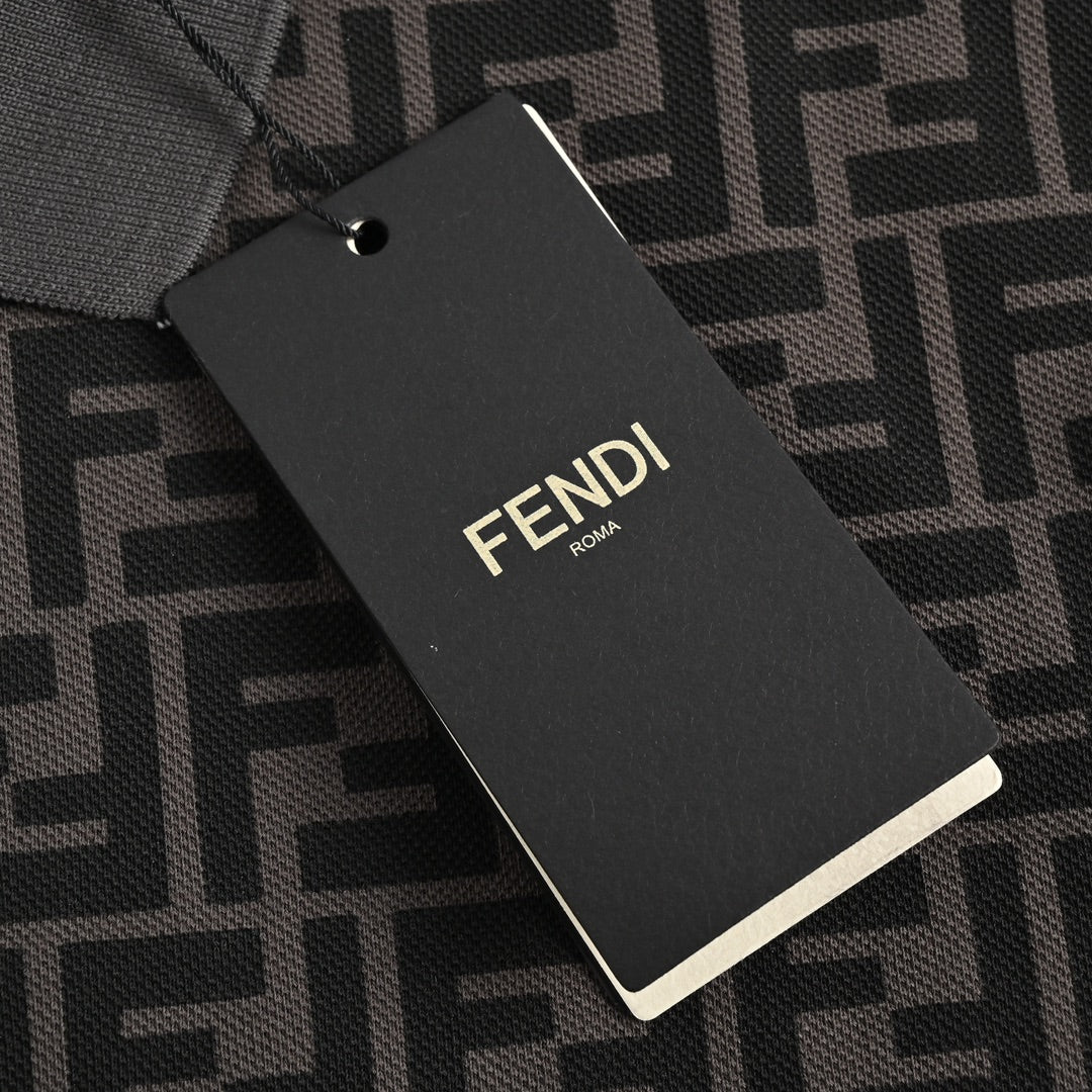 Polo manches courtes imprimé all-over double F