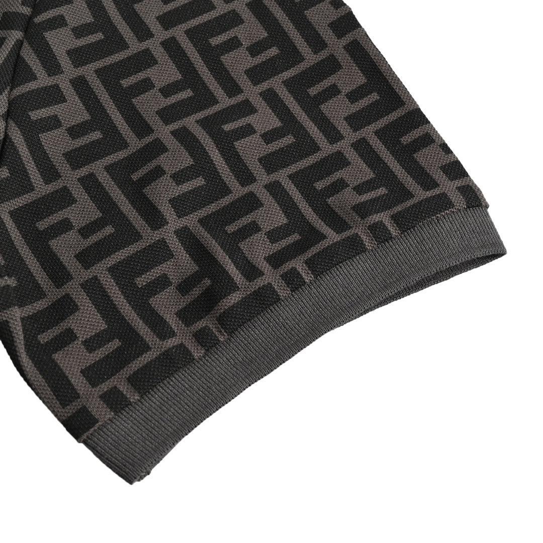 Polo manches courtes imprimé all-over double F