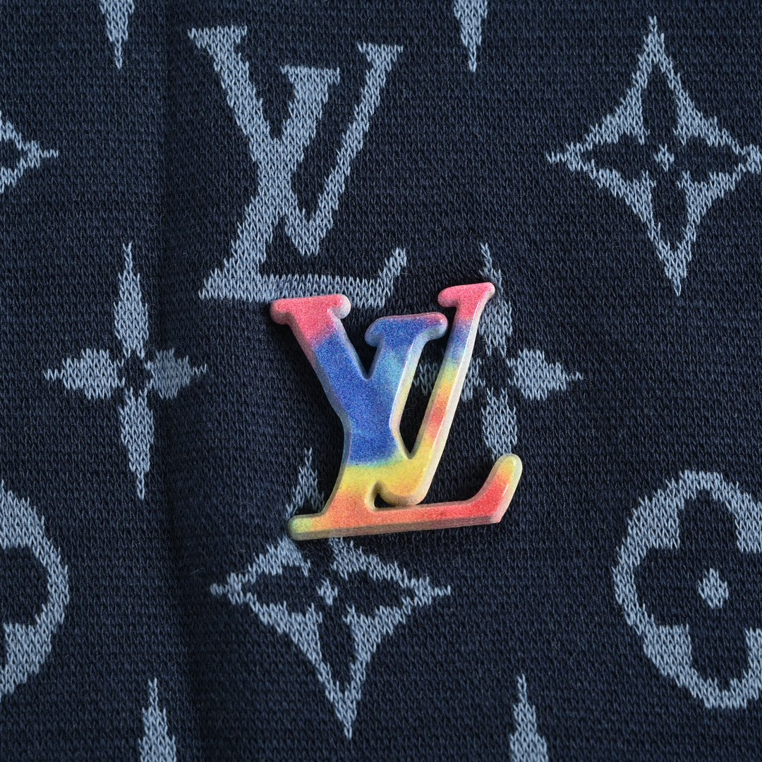 Kurzärmliger Jacquard-Strickpullover für Presbyopie