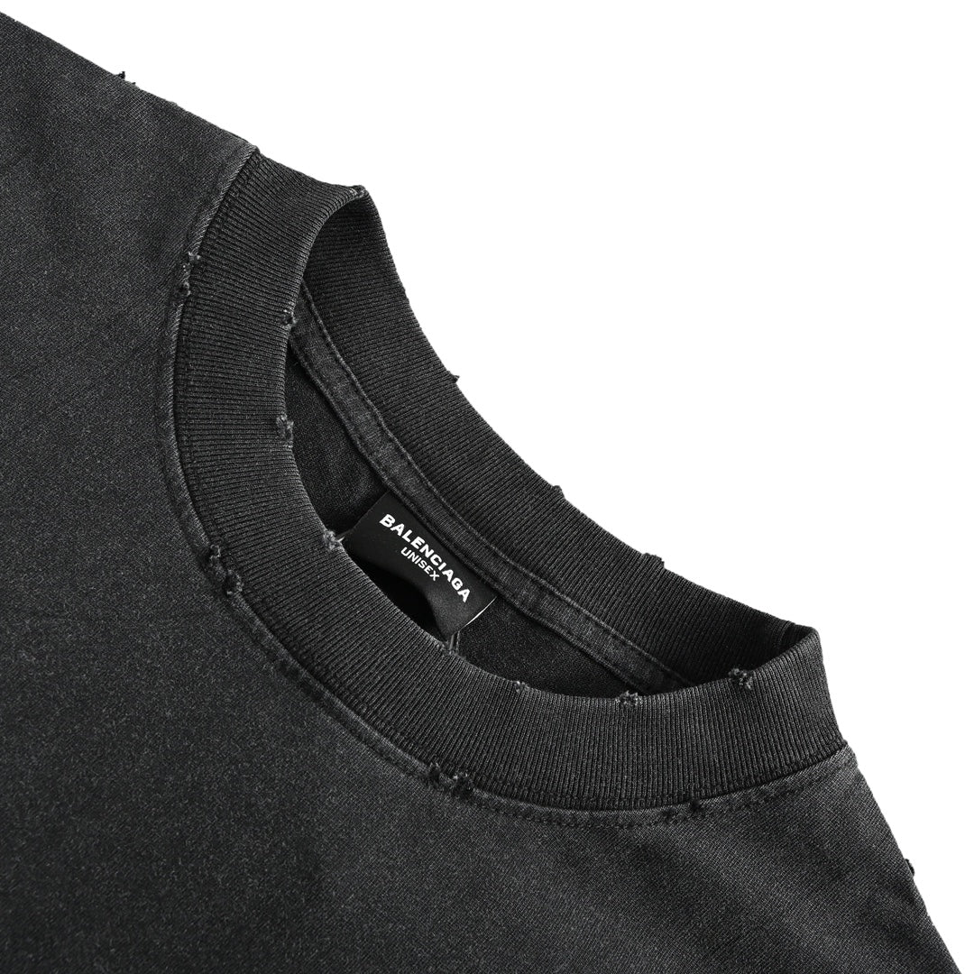 Iron Tower – Beschädigte, gewaschene Kurzarm-Letterprints 