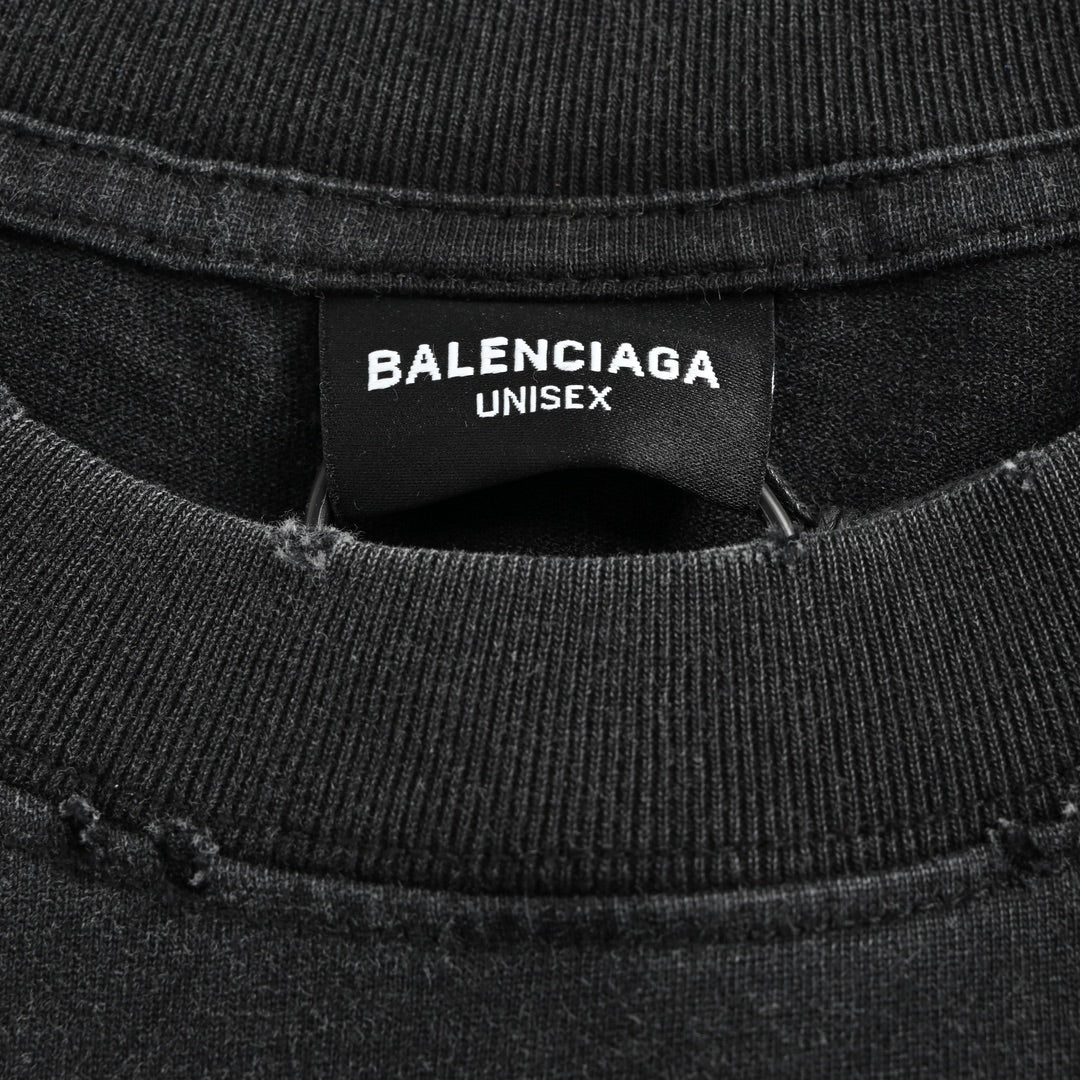 Iron Tower – Beschädigte, gewaschene Kurzarm-Letterprints 