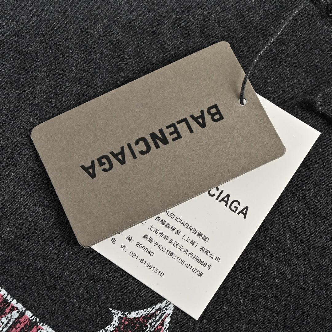 Iron Tower – Beschädigte, gewaschene Kurzarm-Letterprints 