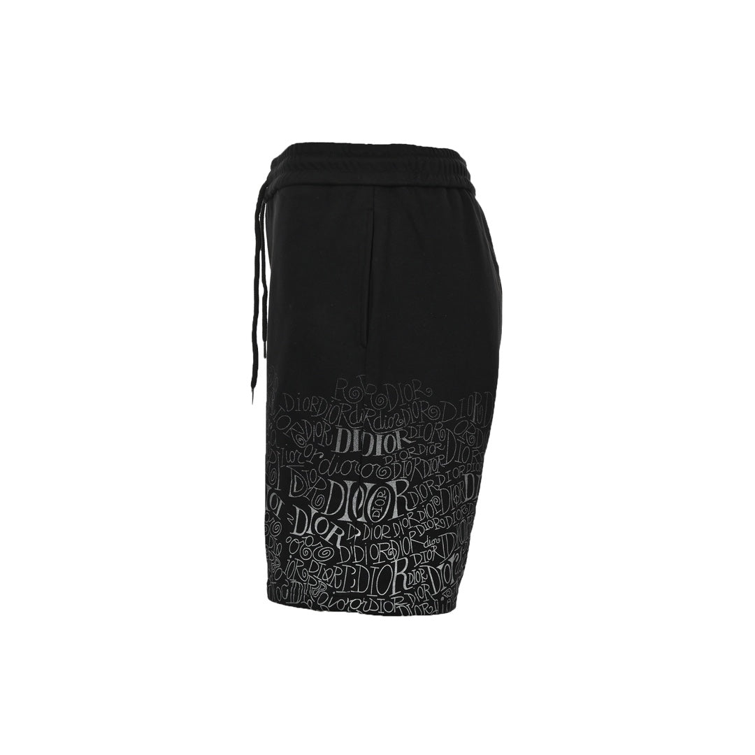 Short imprimé lettres CD graffiti sur toute la surface