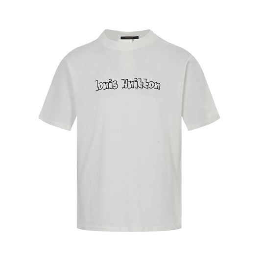 Kurze Ärmel mit Strukturbuchstabenstickerei 