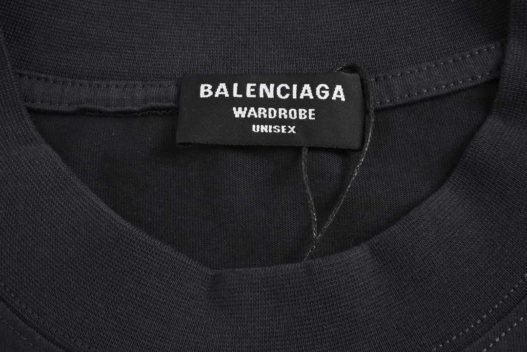 Rotes, gewaschenes Kurzarm-Shirt mit Doppel-B-Buchstabendruck 