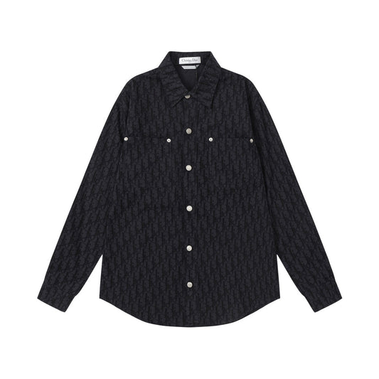Jeanshemdjacke mit Volldruck aus Jacquard